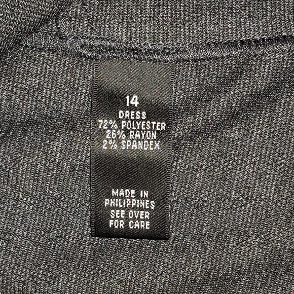 AB Studio Dress 14 Heather Charcoal Stretch Knit Work to Weekend - Picture 9 of 12